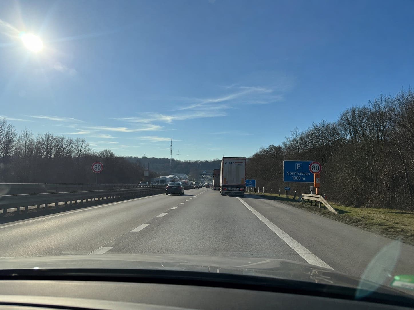 Anfahrt über die A44 ins Sauerland